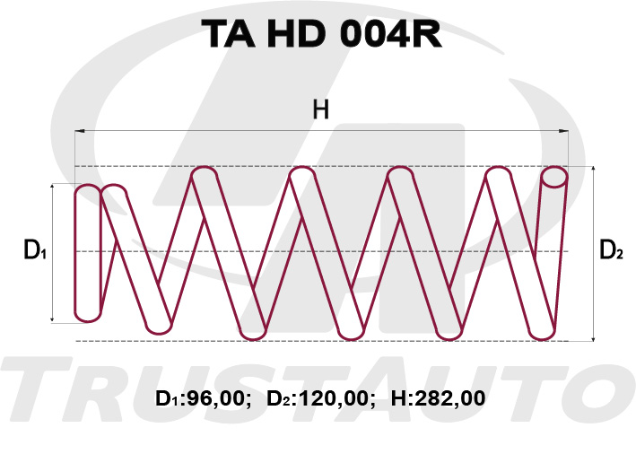 Пружина подвески усиленная (TA), TA HD 004R